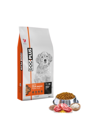 DogPlus Kuzu Etli Pirinçli Yavru Köpek Maması 15 KG