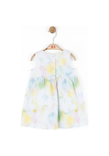 Nk Kids Kız Bebek Alice Elbise Ekru-mavi Ekru - Mavi