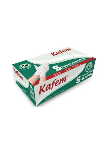 Kafem Beyaz Lateks Eldiven Pudrasız (S) 100 Lü X 20 Paket (Koli)
