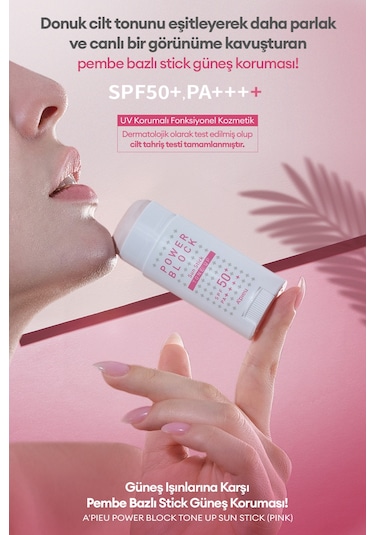 Missha A'pieu Power Block Tone Up Stick Güneş Kremi SPF50+ 15 G