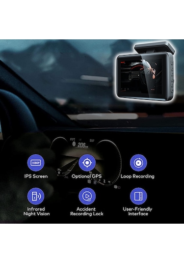 Symbee 3 Kameralı Araç Kayıt Cihazı: Ön, Arka Ve İç Görüntüleme İle Gece Görüşü Ve Güvenli Sürüş