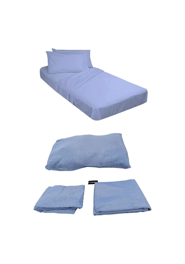 Askeri Nevresim Takımı: Mavi Çarşaf, Yastık Kılıfı Ve Nevresim -