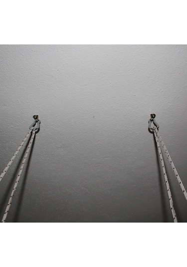 Ahşap Çocuk & Bebek Salıncağı Gri Renk Minder Yastık Ve Diş Halkalı Tavan Salıncak