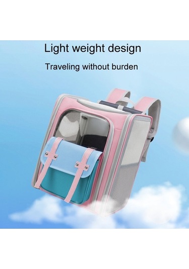 Dm Cbtx Kare Katlanabilir Kedi Çantası Açık Taşınabilir Çift Omuz Çantası Model 8 Mavi