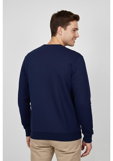 Baglan Erkek Sıfır Yaka Selanik Sweatshirt Regular Kalıp Bgl-st04870 Lacivert