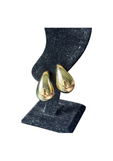 Gold Yansımalı Parlak Su Damlası Bijuteri Küpe Sarı