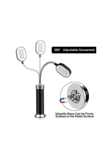 Yunboo 15led Fırın Işığı 360 Derece Ayarlanabilir Sürekli Mıknatıslı Çalışma Işığı Taşınabilir Kamp Işığı Siyah Çok Renkli