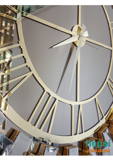 Güneş Gold Bronze Altın Bronz 85 Cm Dekoratif Aynalı Duvar Saati