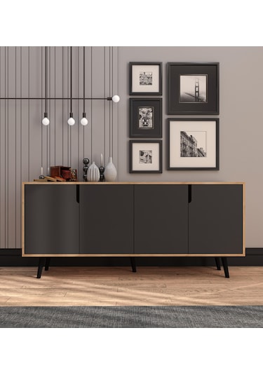 Latina Modern Konsol 180 Cm Safir Meşe - Antrasit