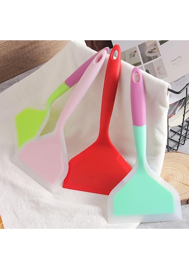 Pembe 1 Adet Silikon Spatula Mutfak Eşyaları Sığır Eti Yumurta Mutfak Kazıyıcı Geniş Pizza Pişirme Aracı Kürek Yapışmaz Spatula Pişirme Gereçleri