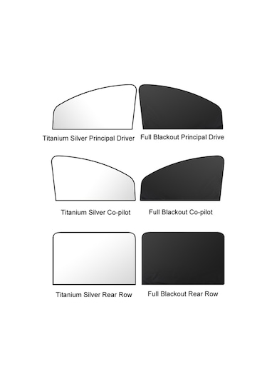 Sones Isı Yalıtımlı Opak Vinil Kaplamalı Manyetik Araba Perdeleri, Stil: Titanyum Gümüş Ana Sürücü