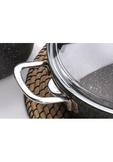 Falez Black Line Döküm Granit Tencere Basık Pilav Tenceresi 28 CM