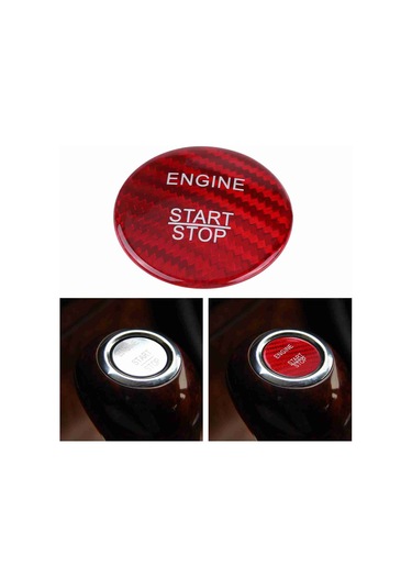 Geeroyoo Mercedes Benz Tüm Modeli Uyumlu Karbon Fiber Anahtar Yok Açma Düğmesi Kapak Kırmızı -  Radyan, Kolay Kurulum, Dayanıklı