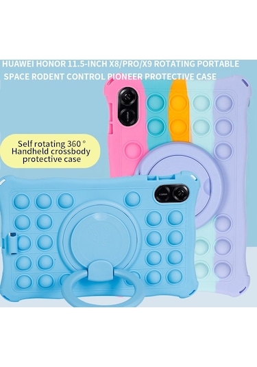 Butu Honor Uyumlu Pad X8 Pro / X9 Silikon + Pc Tablet Kılıfı 360 Derece Dönen Kickstand Koruyucu Kılıf