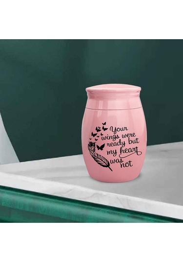 Homyl Çinko Alaşım Pet Urns Konteyner Kavanoz Yaprak-pembesi Altın