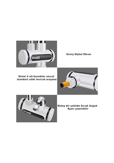 Tongxida Dailytech 3000w Elektrikli Anlık Su Isıtıcı Musluk Sıcaklık Gösterge -