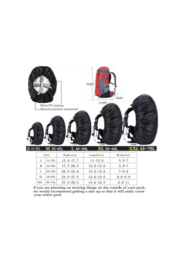 Ordu Yeşil Yağmur Kılıfı Sırt Çantası 15-25l Su Geçirmez Çanta Camo Taktik Açık Kamp Yürüyüş Tırmanma Toz Yağmur Kapağı