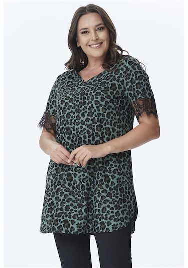 Kolları Dantel V Yaka Tunik-yeşil Yeşil