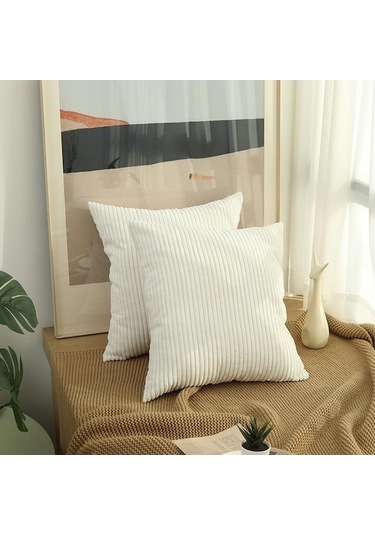 Novahub Beyaz Ezilmiş Kadife Kadife Yastık Kılıfları 50cm/45cm/40cm/30cm Çekyat Kare Dekor Yastıklar 50x50cm Beyaz