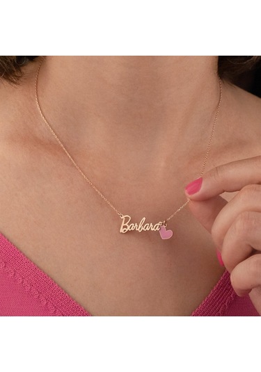 Dkmn Gümüş 925 Ayar Gümüş Barbie İsimli Mineli Kolye