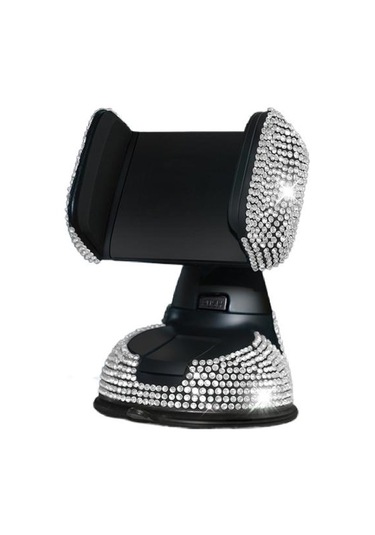 Telefon Desteği 360 Derece Döndürülebilir Süs Elmaslı Araba Gösterge Paneli Cep Telefonu Beyaz