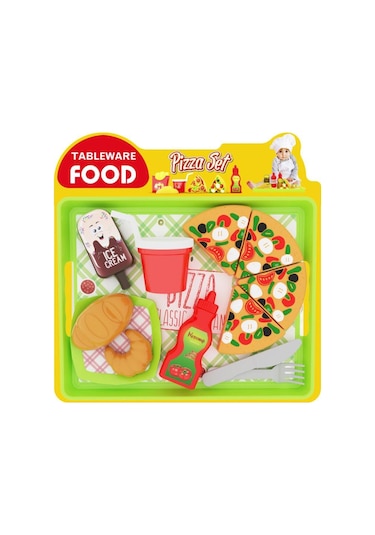 Uçar Oyuncak Tableware Food Tepsili Pizza Set
