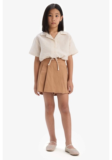 DeFacto Kız Çocuk Gabardin Pileli Şort Etek E2648A825SMBN268 Kahve DeFacto Kız Çocuk Gabardin Pileli Şort Etek E2648A825SMBN268 Kahve