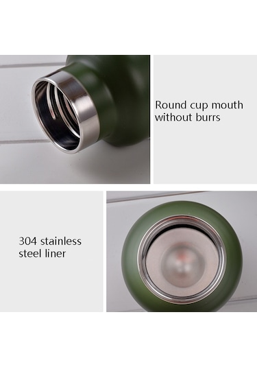 304 Vakumlu Paslanmaz Çelik Vakum Şişesi Çift Katmanlı Büyük Kapasiteli Dış Mekan Su Şişesi Dağcılık Spor Şişesi, Kapasite: 600ml Siyah