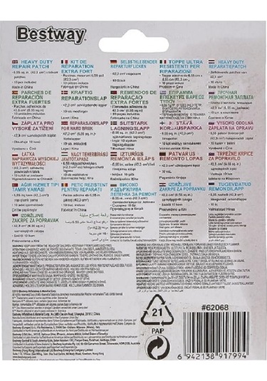 Bestway Şişme Yatak Yastık Havuz Oyuncak Onarım Yaması 62068 + Japon Yapıştırıcı Çok Renkli
