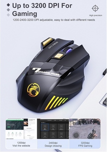 Tongxida Gw-x7 Rgb Wireless Gaming Mouse, Kullanıcı Dostu Optik Farklılık GW-X7