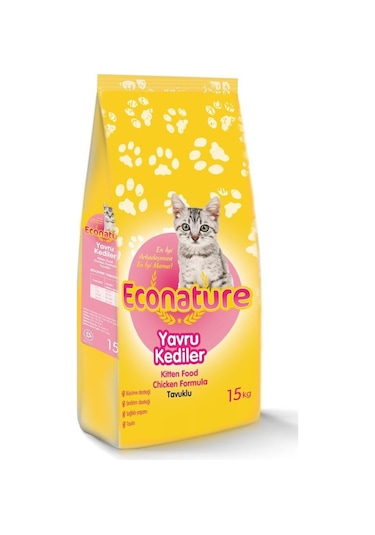Econature Tavuklu Yavru Kedi Maması 15 KG