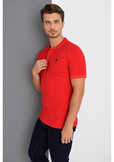 T8561 Dewberry Erkek Tshırt-kırmızı Kirmizi