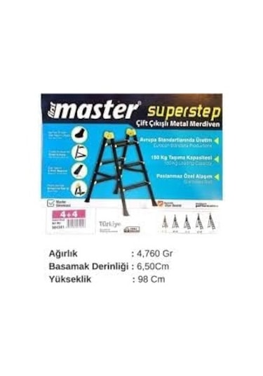 Süperstep Çift Çıkışlı Merdiven 4+4