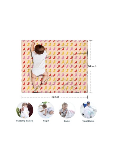 Noel Desenli Bebek Battaniyesi 40x30 İnç, Polar, Yumuşak, Hafif Ve Kalın Noel Çorap Renkli