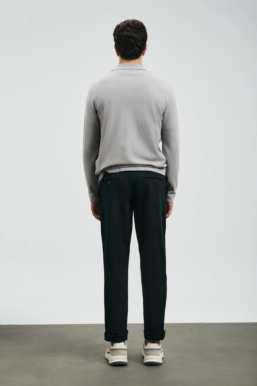 Lufian Rumı Smart Erkek Chino Pantolon Slim Fit Siyah Siyah 112190336100100 Siyah