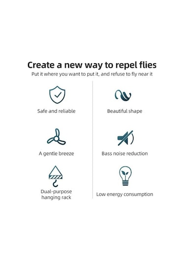 Bloomnest Sineklik Fanı Dış/v.iç Pil İle Çalışan Ayarlanabilir Yükseklikli Gıda Döndürme Sinek