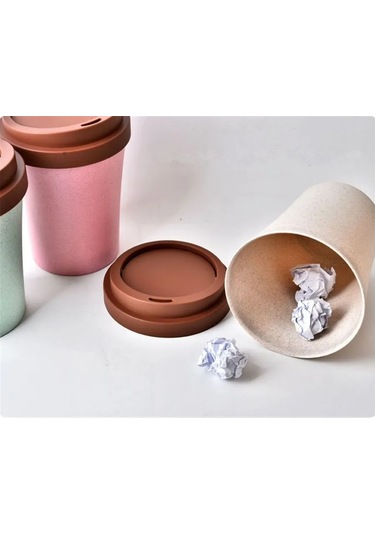 Darvish Tm Kapaklı Masaüstü Çöp Kutusu 314475365 Pembe