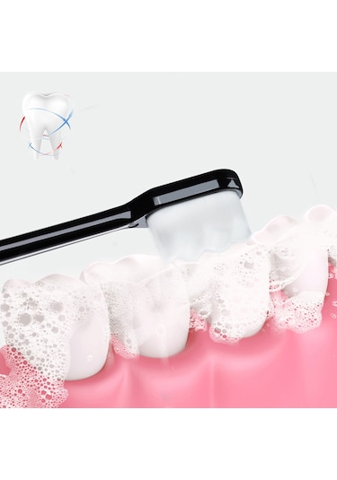 Sones 10 Adet Nano İpek Yumuşak Kıl Bağımsız Paketleme Taşınabilir Çift Diş Fırçası, Özellikler: Beyaz Dalga