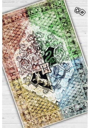 Homshtag Hogwarts Binaları Harry Potter Desenli Halı Çok Renkli Halı Çok Renkli