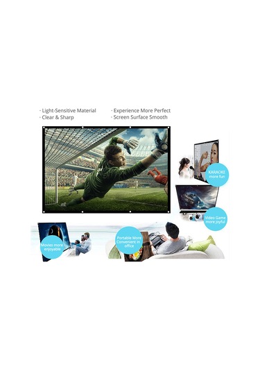 Yunboo "h120 Taşınabilir 120 İnç Projeksiyon Perdesi - Hd 16:9, Ev Sineması Ve Ofis İçin"