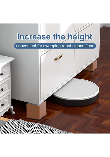 2 Adet / Takım Mobilya Karbon Çelik Wraparound Yükseltme Ayak Pedi, Stil: Kare 6x5cm Siyah Diğer