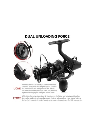 Teltree Wn6000 Çift Baskı Metal Bobin Olta Makinesi - Ön-arka Frenli Uzun Atışlı Sahte Zilli Sağlam Alabalık Olta