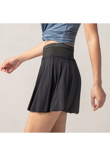Skycity Spor Etek Şort: Nefes Alabilen, Hızlı Kuruyan, Yüksek Belli Antrenman Eteği Cep Detaylı SiYAH