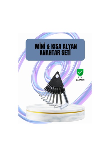 9 Parça Alyan Anahtar Seti Altıgen Uçlu Mobilya Ve Tamir İçin