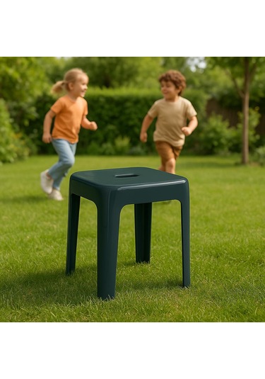 Saban Tabure Sağlam Plastik Kırılmaya Dayanıklı Bahçe, Balkon ,banyo Gri