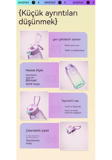 Tuomeng Büyük Kapasiteli Spor Su Bardağı Öğrenci Yeni Mezun Taşınabilir Pipetli Bardak Siyah 700ml