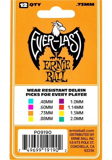 Ernie Ball P09190 Gitar Penası 12 Adet Everlast 0.73 Mm Turuncu