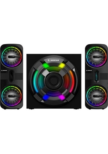 Rampage RMS-311 SHARD 2+1 80W Siyah USB,FM,Blueto,HMDI,Optica Rgb Işıklı Speaker