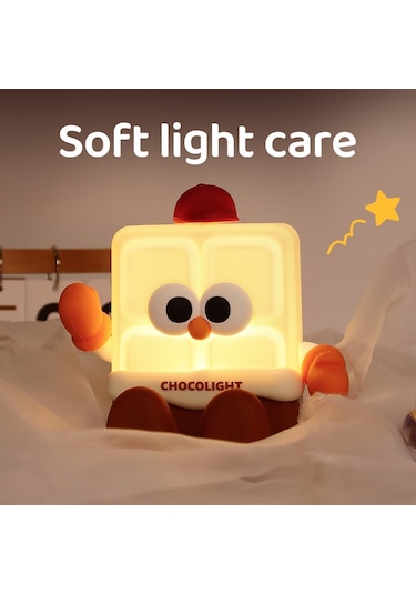 Yaratıcı Çikolata Gece Lambası Karikatür Telefon Standı Çocuklar İçin Silikon Başucu Lambası Çok Renkli