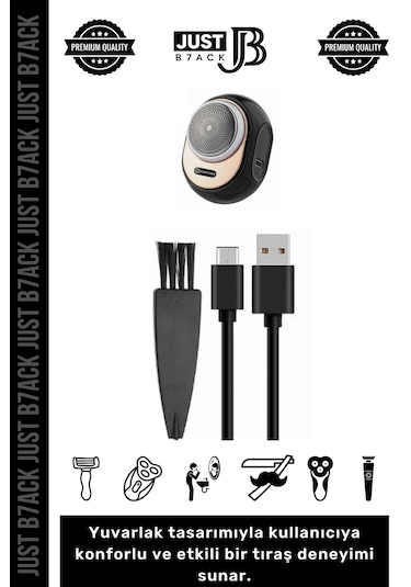 Just B7ack Seyahat Mini Taşınabilir Kablosuz Tıraş Makinesi